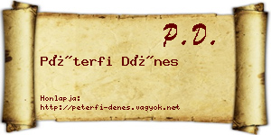 Péterfi Dénes névjegykártya