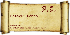 Péterfi Dénes névjegykártya