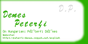 denes peterfi business card